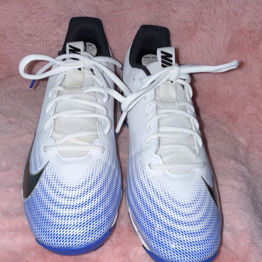 Nike Vapor Edge Speed 360 Football Cleats White Blue Size 11